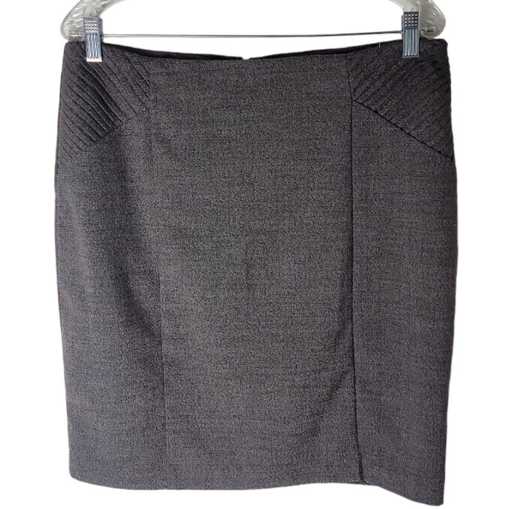 AB Studio brown heather pleated side pencil skirt workwear women's size 10